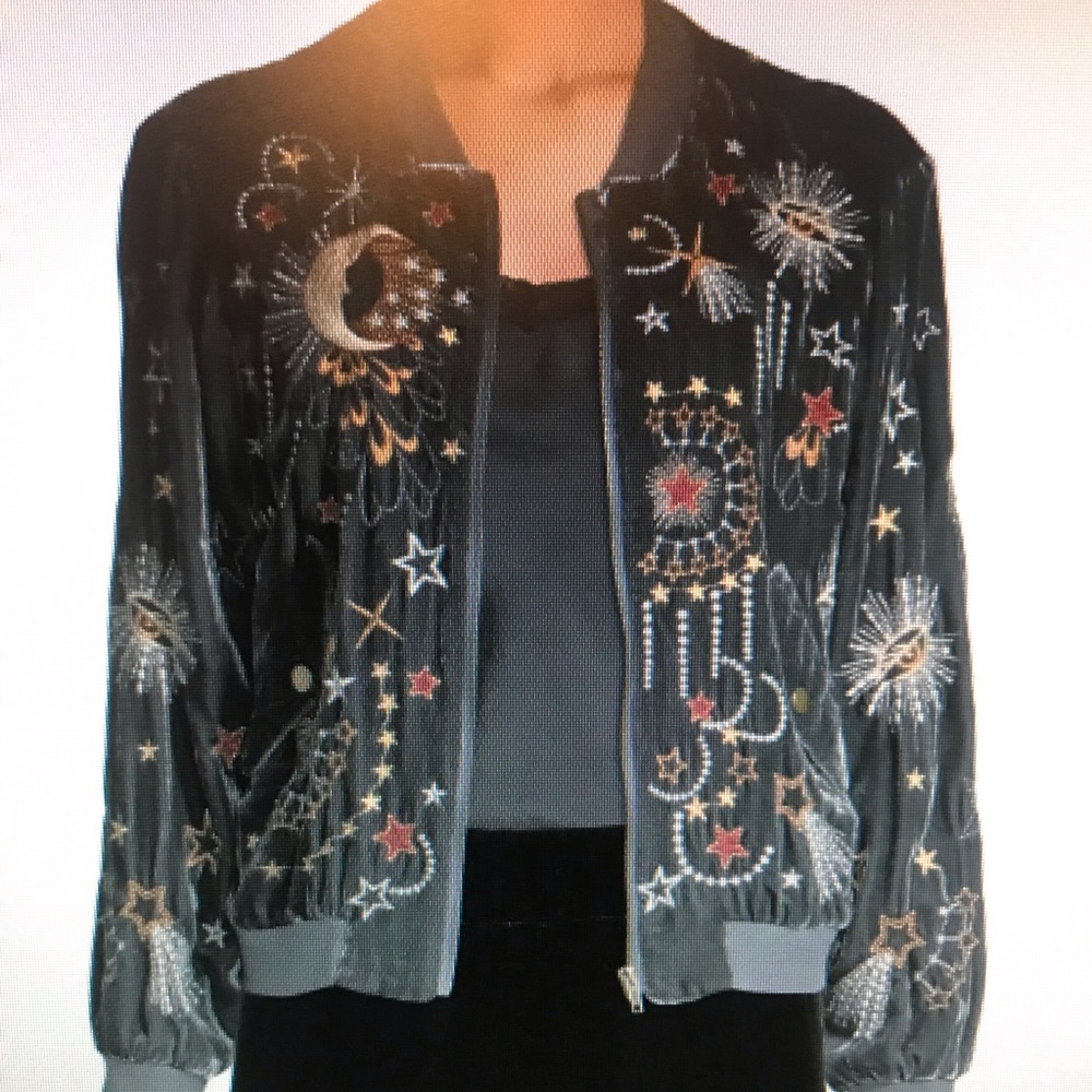 JOHNNY WAS CALLISTO VELVET BOMBER JACKET